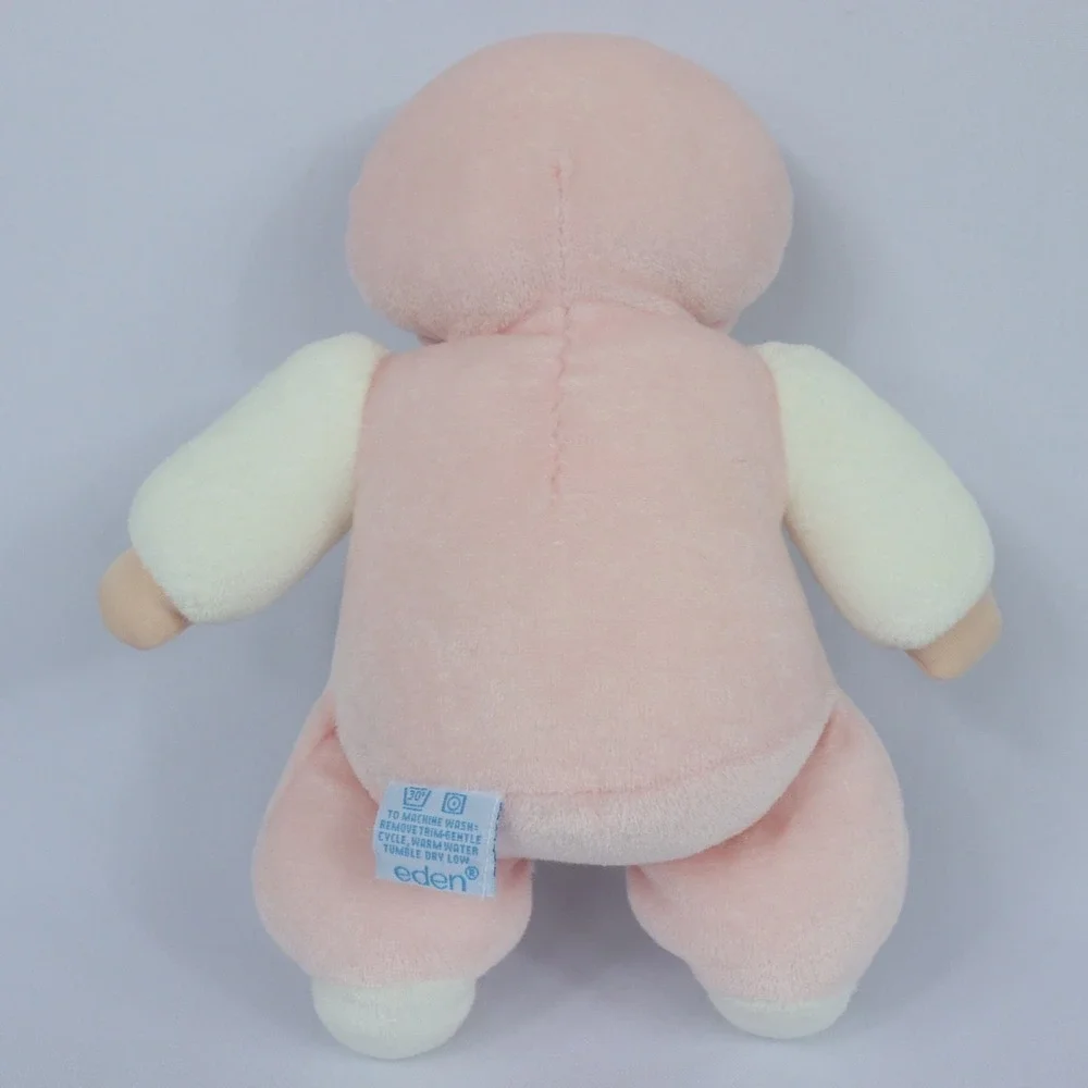 Vintage Eden Girl Baby‎ Doll Plush Pink Velour Terry Cloth Blonde Hair Blue Eyes